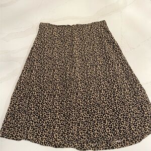 Leopard Print Women's Midi Skirt
